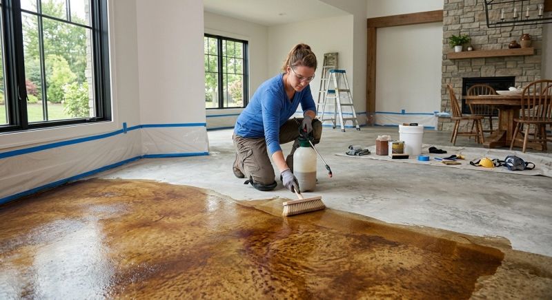 Stained Concrete Installation in Corpus Christi, TX