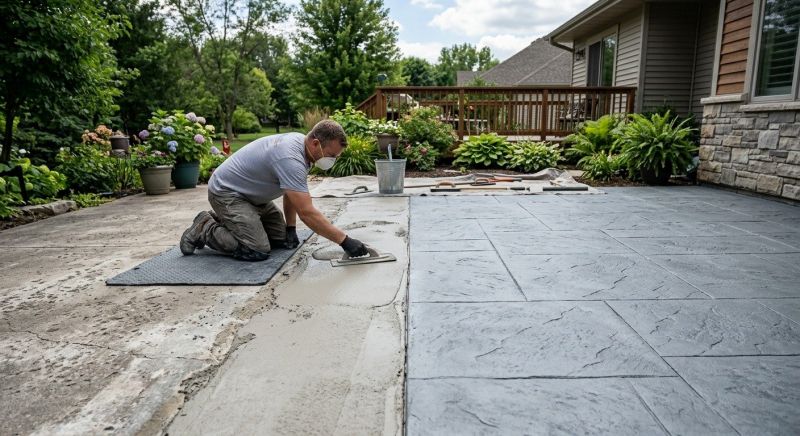 Stamped Concrete Installation in Fort Worth, TX